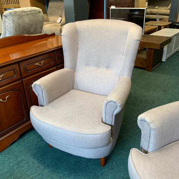 High back armchair