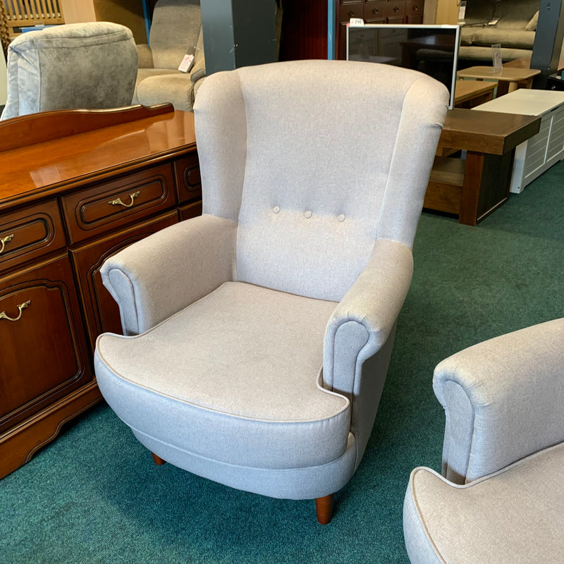 High back armchair