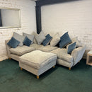 Corner sofa and footstool