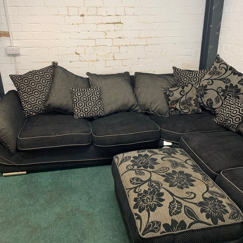 Corner sofa with armchair and footstool