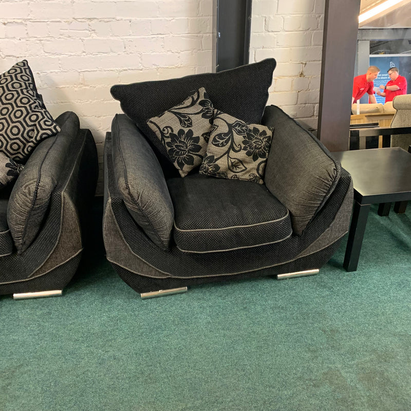 Corner sofa with armchair and footstool