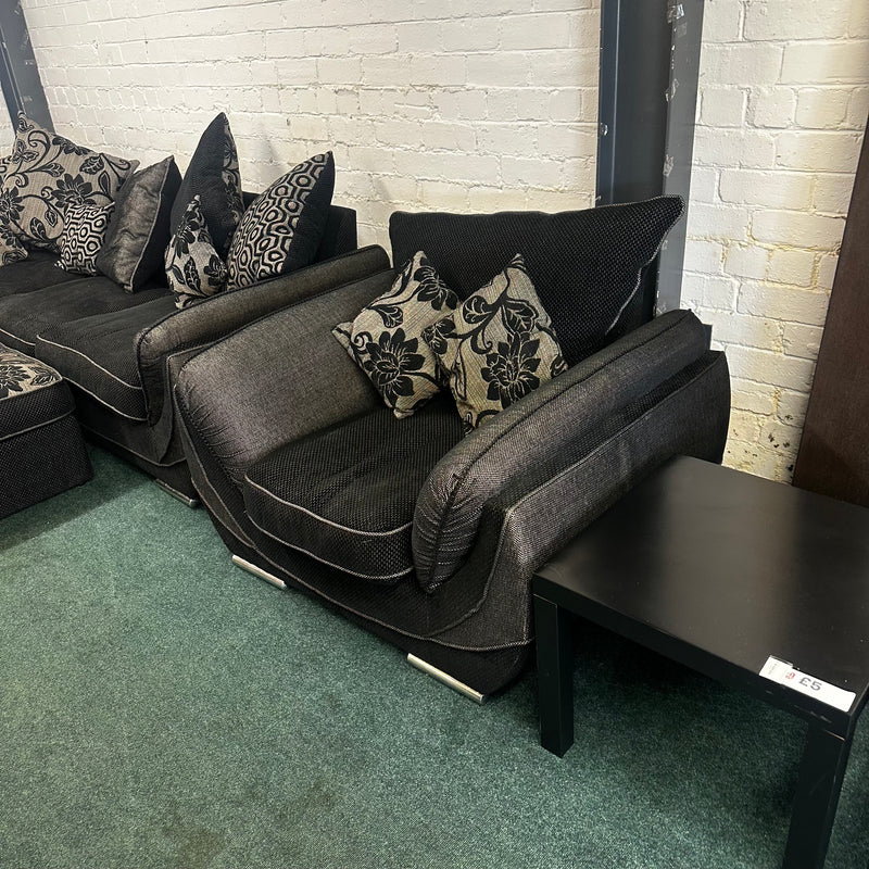 Corner sofa with armchair and footstool