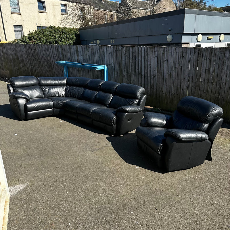 Reclining corner sofa and armchair